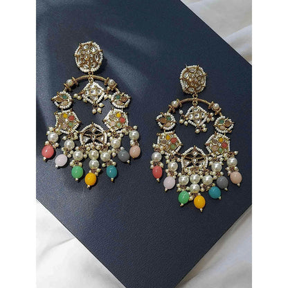 Amreli Jaipur Kundan Chandbali Earrings