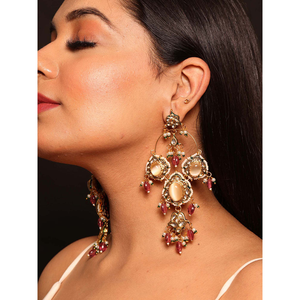 Amreli Jaipur Statement Kundan Earrings