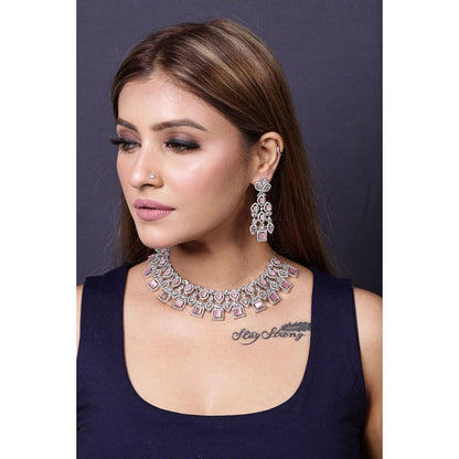 Amreli Jaipur Tionna Pink Diamante Choker Set