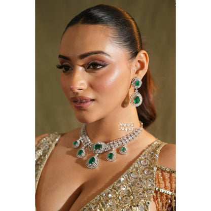 Amreli Jaipur Riwayat Turquoise Chandbali Earrings