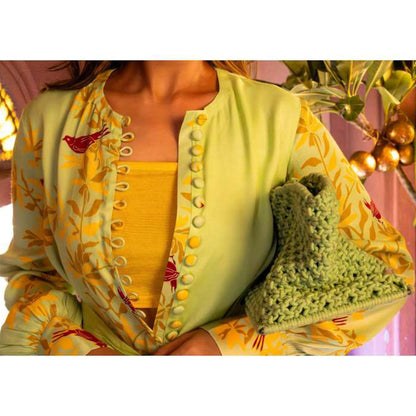 Amrood Yellow Long Dress with Bustier (Set of 2)