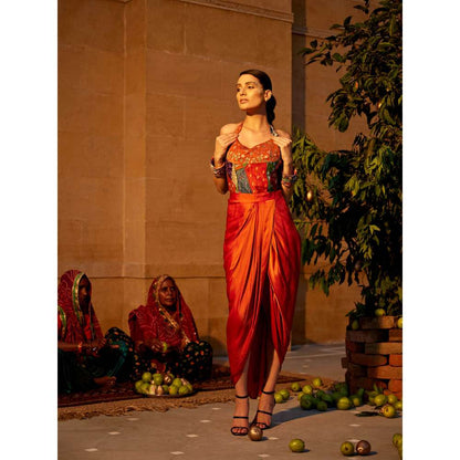 Amrood Rust Top with Skirt (Set of 2)