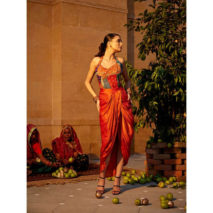 Amrood Rust Top with Skirt (Set of 2)