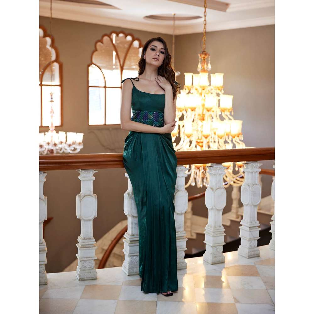 Amrood Green Top with Skirt (Set of 2)