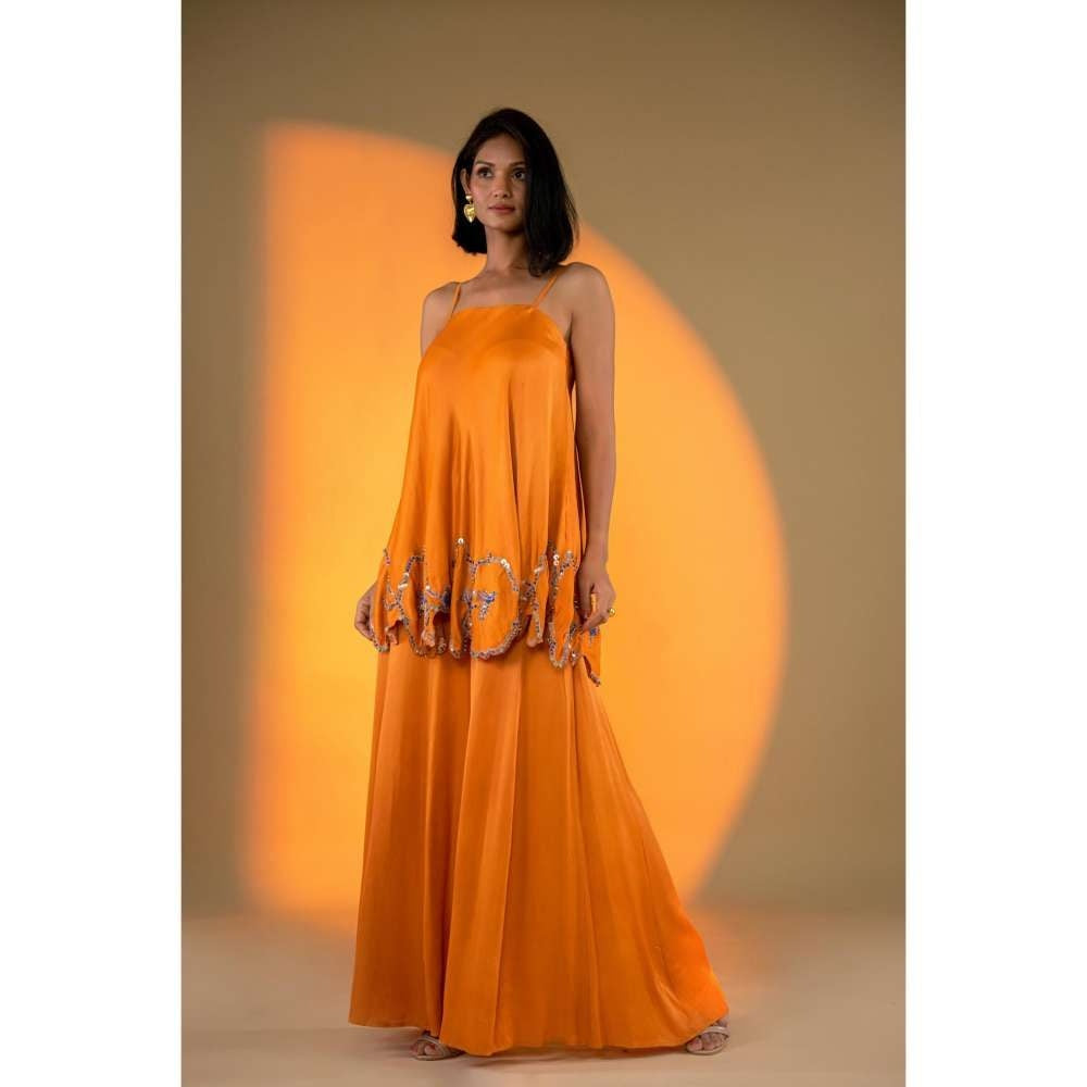 Amrood Yellow Sleeveless Kurta with Sharara (Set of 2)