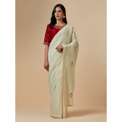 Anantaa by Roohi Trehan Red Closed Neck Blouse