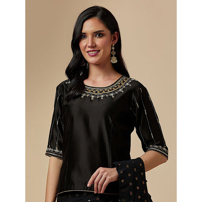 Anantaa by Roohi Trehan Black Closed Neck Blouse