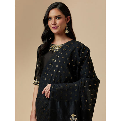 Anantaa by Roohi Trehan Black Closed Neck Blouse