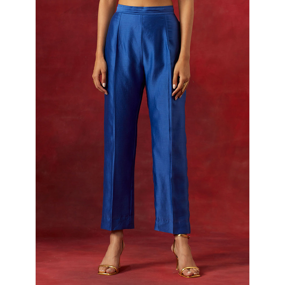 Anantaa by Roohi Trehan Blue Round Neck Kurta With Pant (Set of 2)