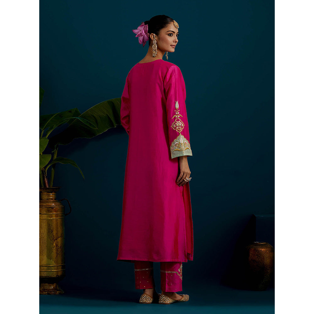 Anantaa by Roohi Trehan Pink Paisley Yoke Kurta