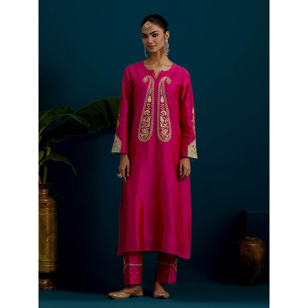 Anantaa by Roohi Trehan Pink Paisley Yoke Kurta