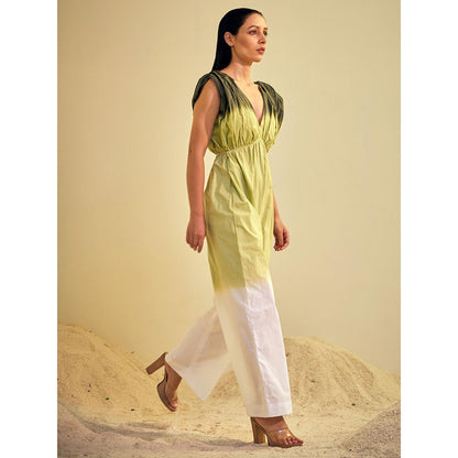 AN'ERA BY ASMITA VERMA Green Willow Jumpsuit