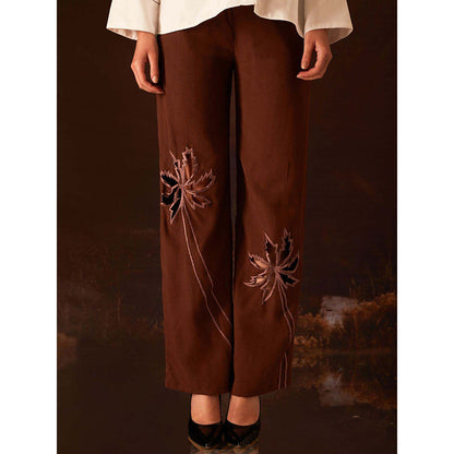 AN'ERA BY ASMITA VERMA White Palm Bustier with Shirt and Pant (Set of 3)