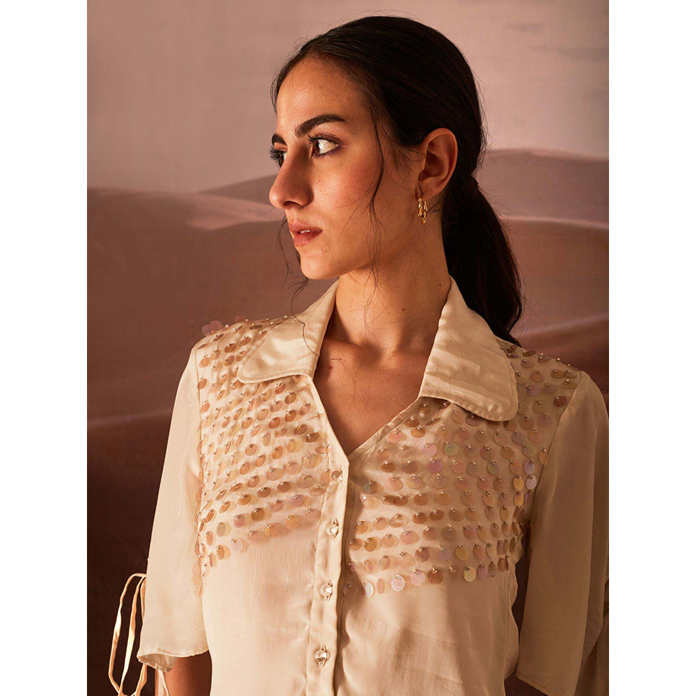 AN'ERA BY ASMITA VERMA Cream Coast Shirt with Pant (Set of 2)