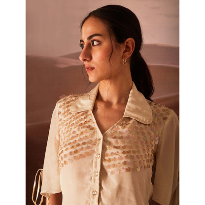 AN'ERA BY ASMITA VERMA Cream Coast Shirt with Pant (Set of 2)