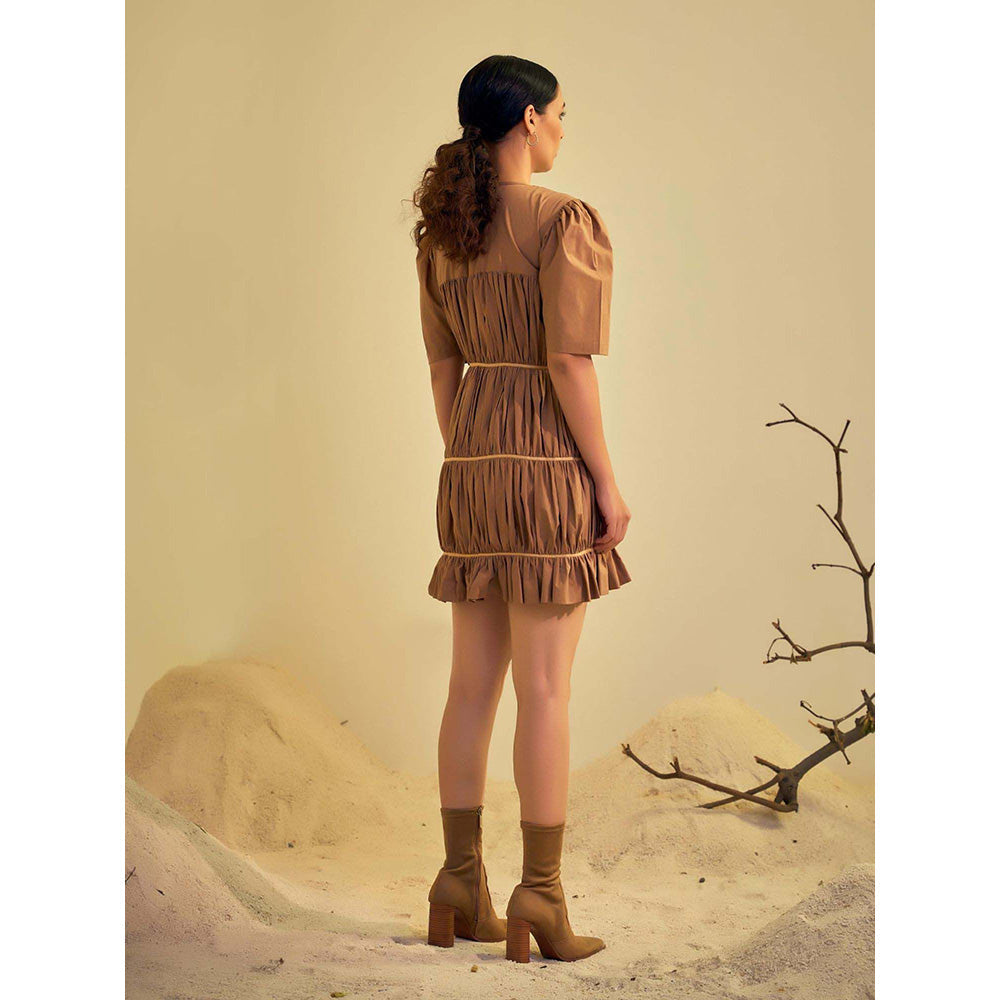 AN'ERA BY ASMITA VERMA Brown Dune Mini Dress