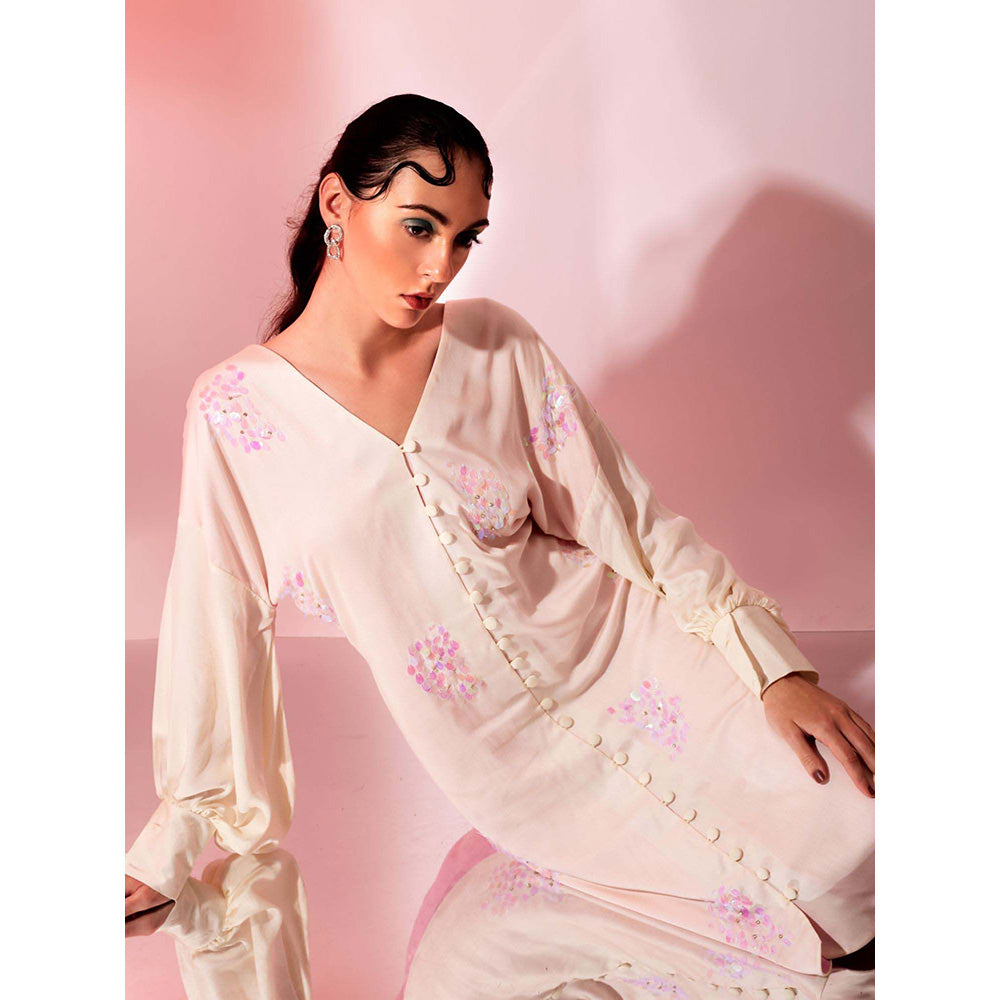 AN'ERA BY ASMITA VERMA Cream Bloom Midi Dress