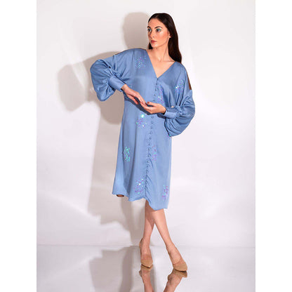 AN'ERA BY ASMITA VERMA Aqua Midi Dress