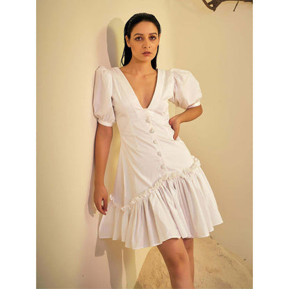 AN'ERA BY ASMITA VERMA White Dove Mini Dress