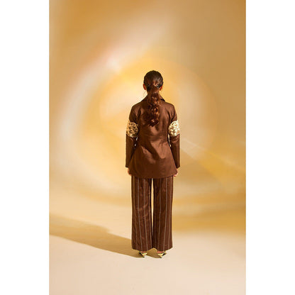 AN'ERA BY ASMITA VERMA Brown Fawn Shirt with Pant (Set of 2)