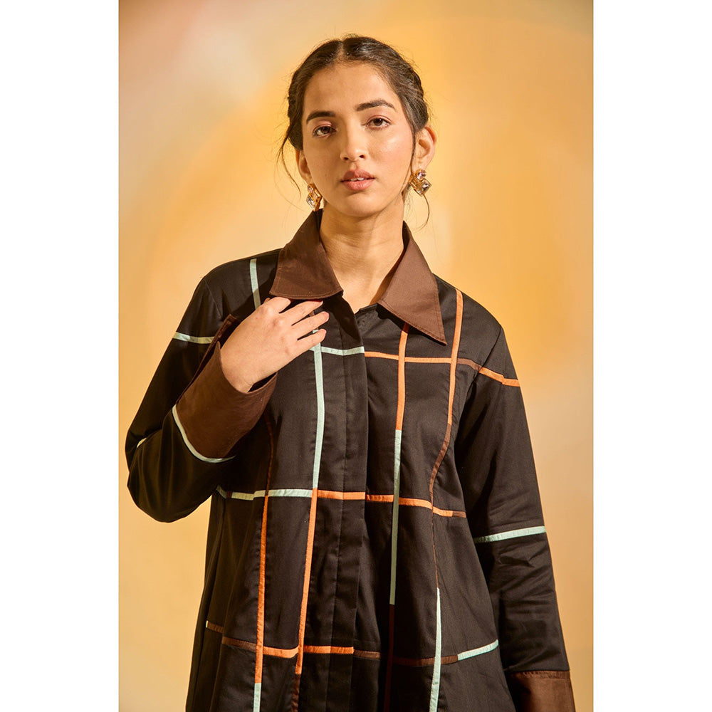 AN'ERA BY ASMITA VERMA Black Zara Shirt with Pant (Set of 2)