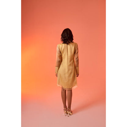 AN'ERA BY ASMITA VERMA Beige Embroidered Daybreak Mini Dress