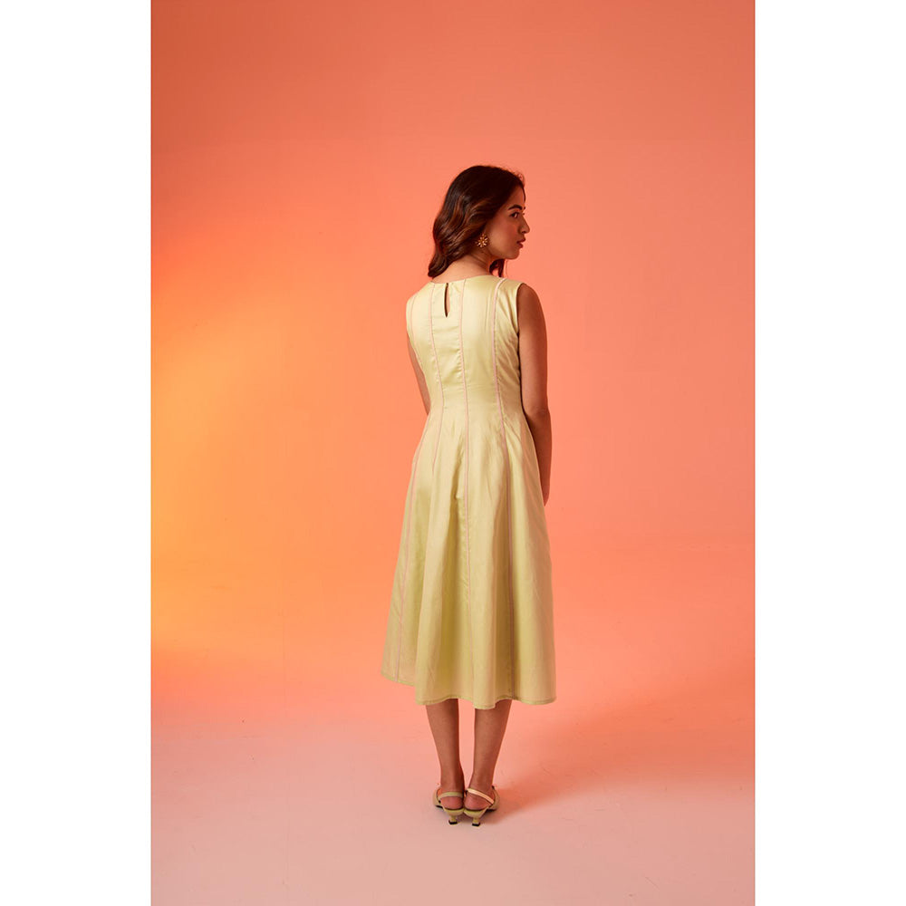 AN'ERA BY ASMITA VERMA Green Embroidered Jade Midi Dress