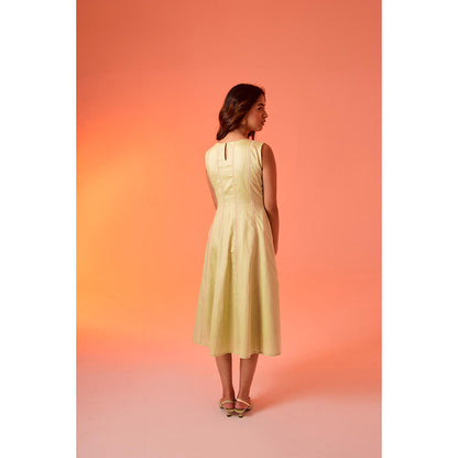 AN'ERA BY ASMITA VERMA Green Embroidered Jade Midi Dress