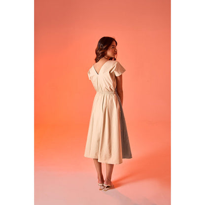 AN'ERA BY ASMITA VERMA Aqua Embroidered Dalia Midi Dress