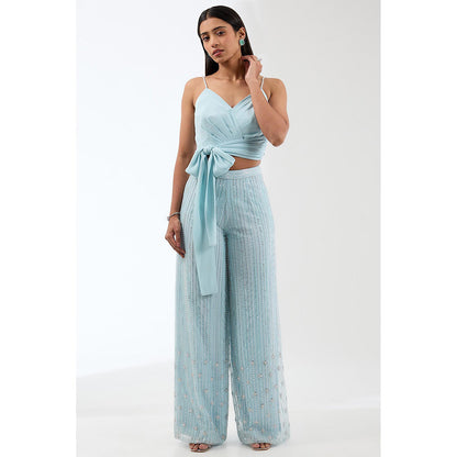 Anjali Kanwar Blue Embellished/Sequined Co-Ord (Set of 2)