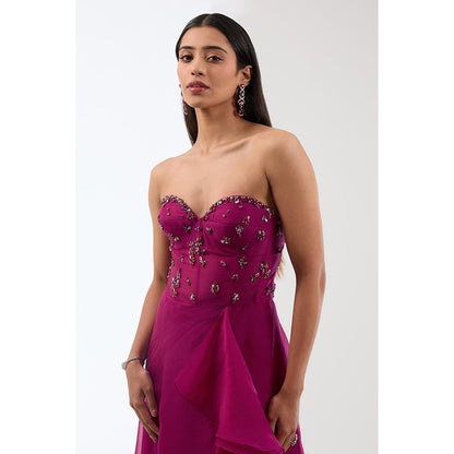 Anjali Kanwar Magenta Embellished/Sequined Gown