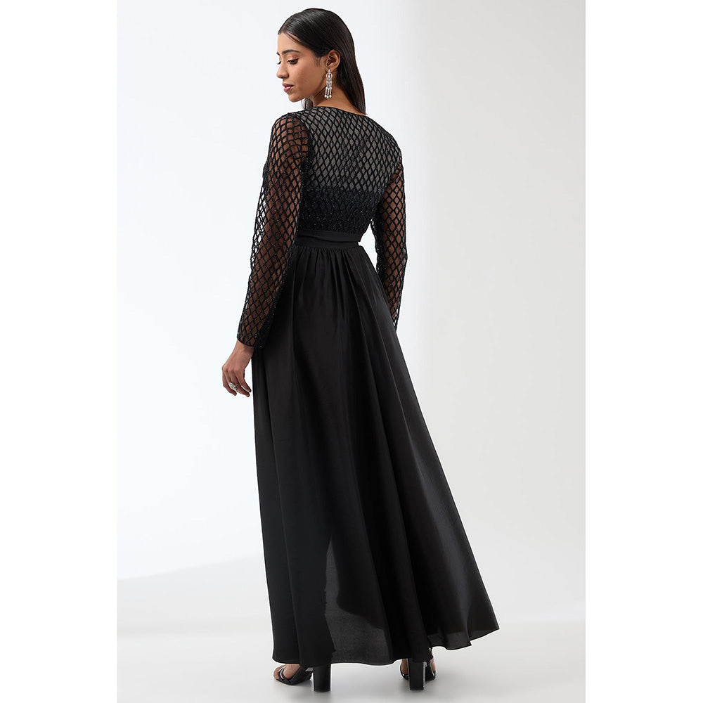 Anjali Kanwar Black Ombre Anarkali with Churidar and Dupatta (Set of 3)