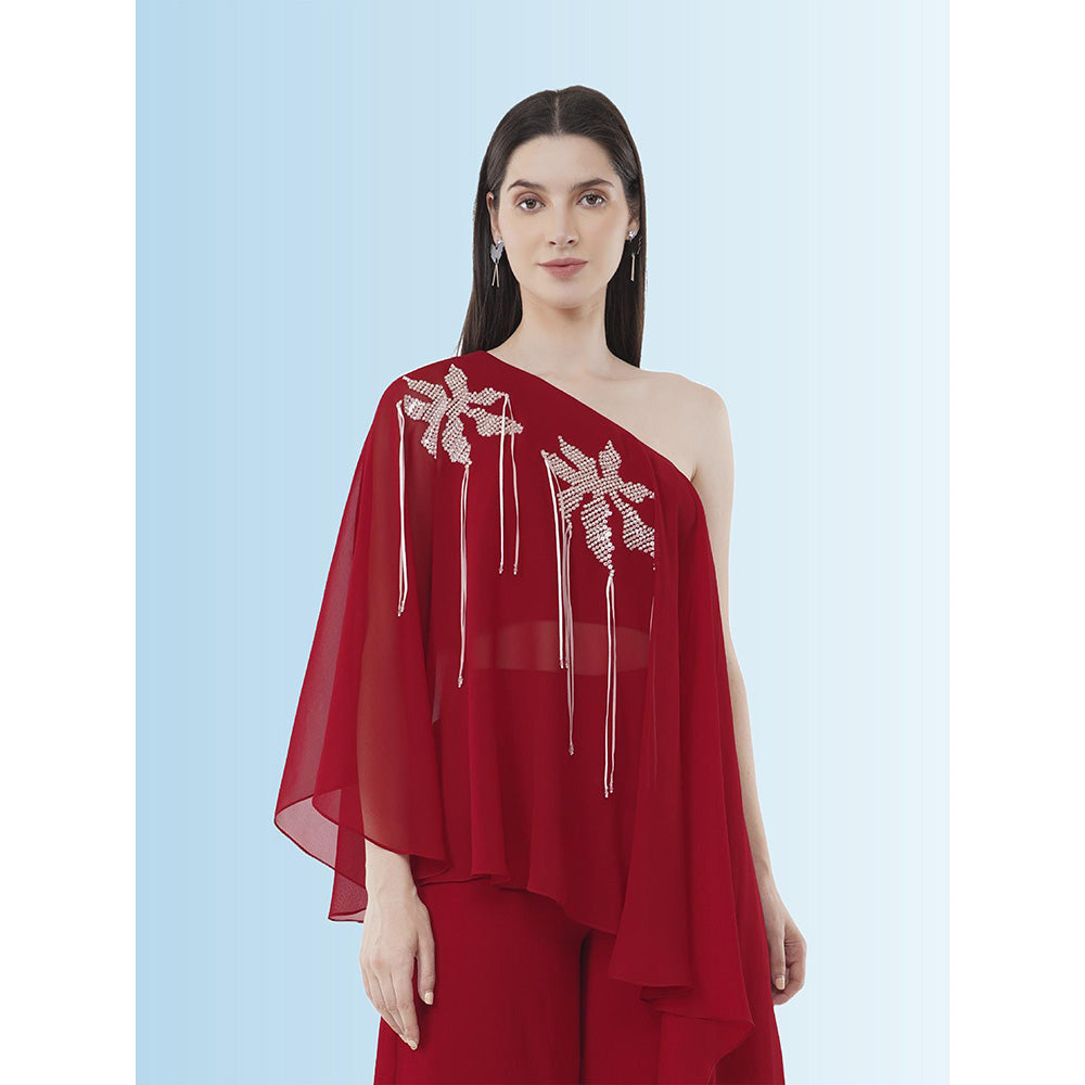 Anjali Kanwar Red Tunic with Pant (Set of 2)