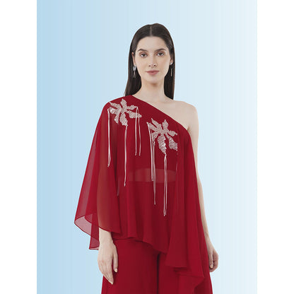Anjali Kanwar Red Tunic with Pant (Set of 2)