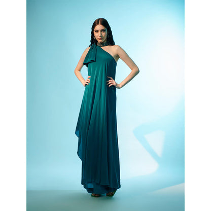 Anjali Kanwar Green Solid/Plain Nova Kurta with Pant (Set of 2)