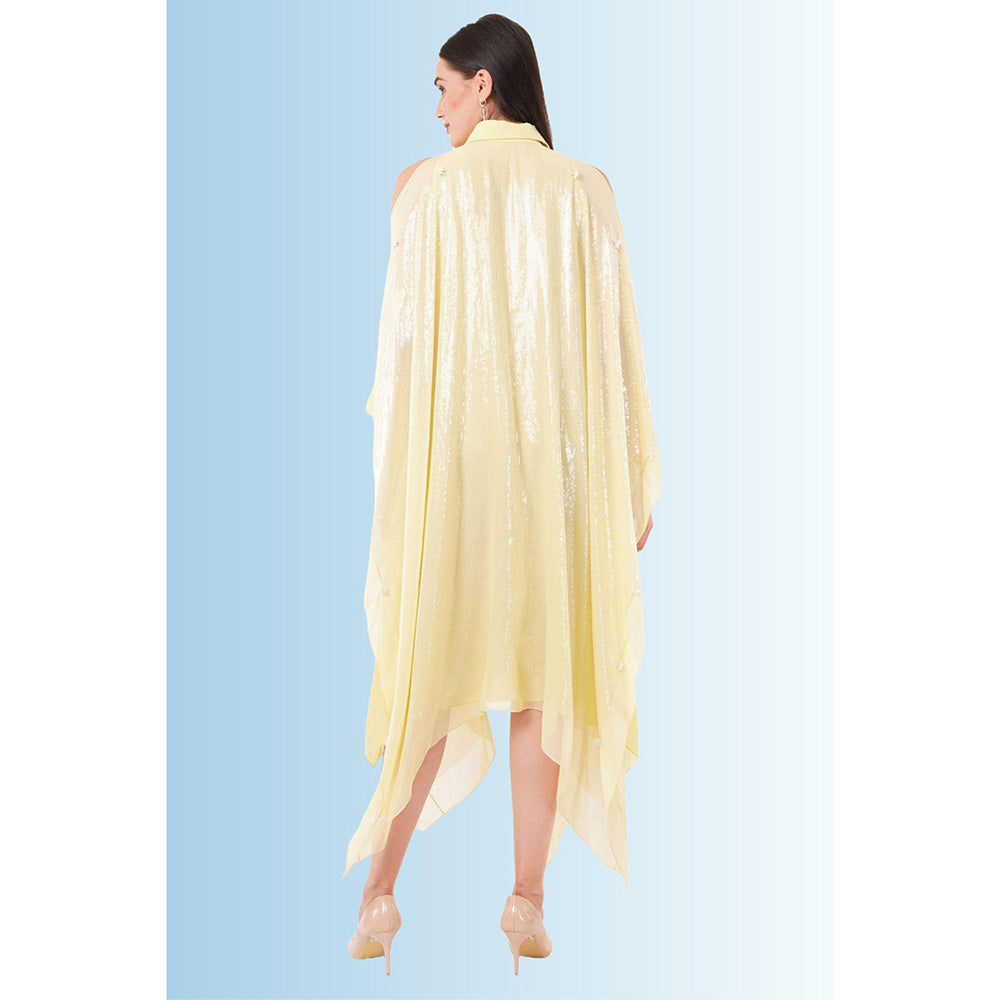Anjali Kanwar Cream Embellished/Sequined Tiasa Kaftan Dress