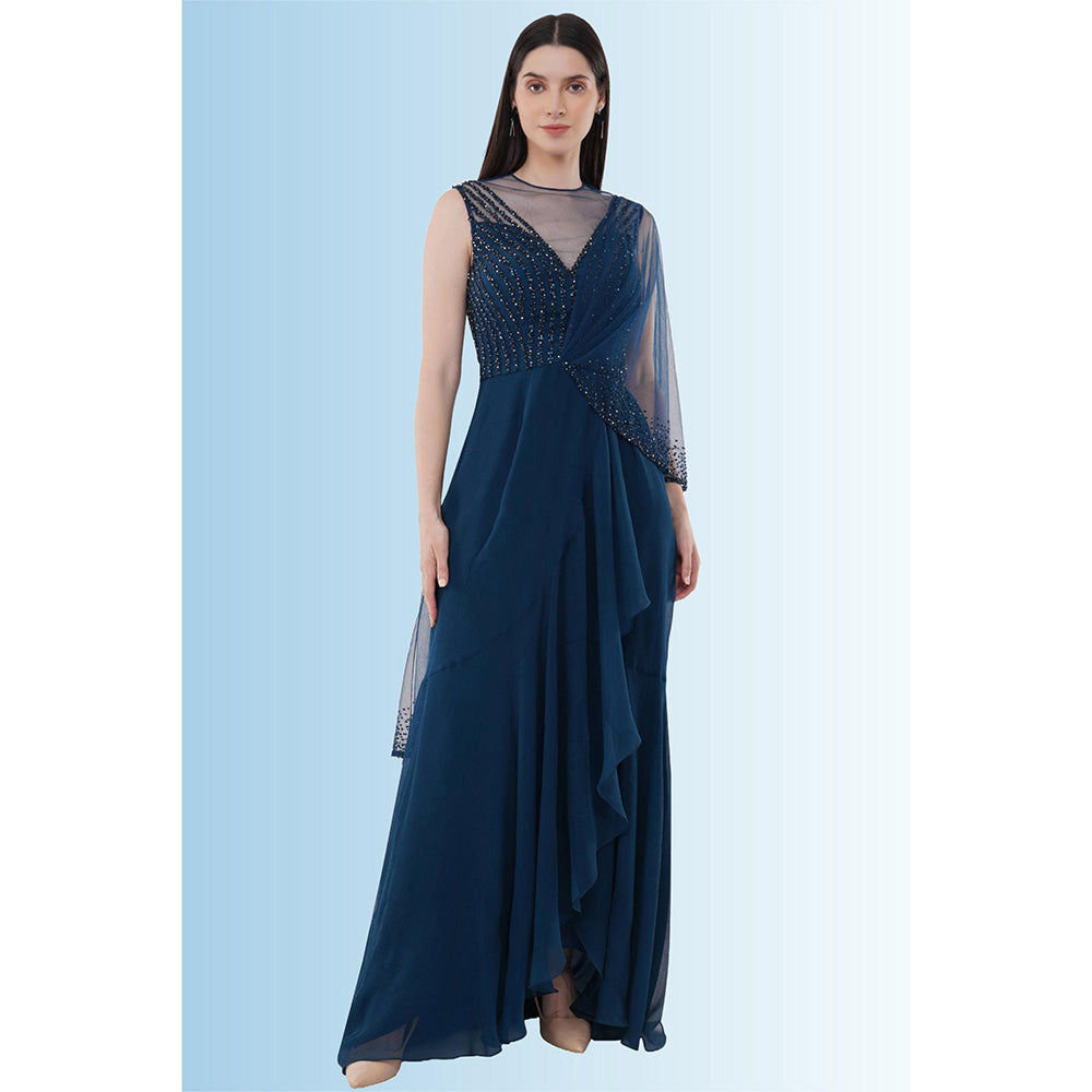 Anjali Kanwar Blue Embellished/Sequined Cora Gown
