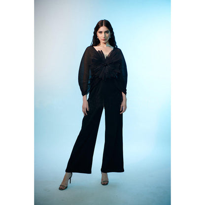 Anjali Kanwar Black Embroidered Ara Jumpsuit