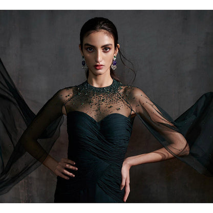 Anjali Kanwar Green Embellished/Sequined Alya Gown