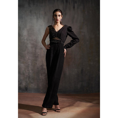 Anjali Kanwar Black Embellished/Sequined Vanessa Jumpsuit