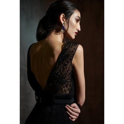 Anjali Kanwar Black Embellished/Sequined Vanessa Jumpsuit
