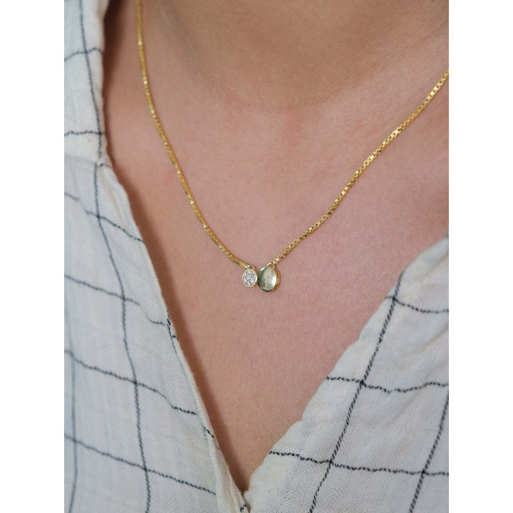 ANUSHKA JAIN JEWELLERY 925 Full Sun Moon Necklace In Sterling Silver With Gold Vermeil