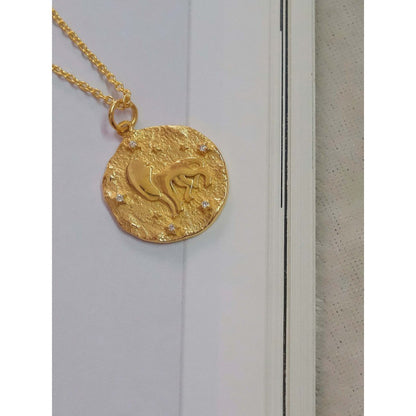 ANUSHKA JAIN JEWELLERY 925 Leo Zodiac Necklace In Sterling Silver With Gold Vermeil
