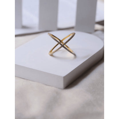 ANUSHKA JAIN JEWELLERY 925 Criss Cross Diamond Ring White