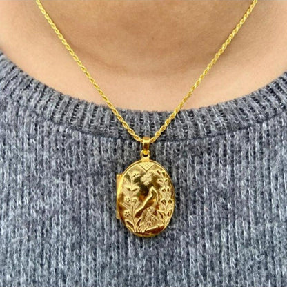 ANUSHKA JAIN JEWELLERY Gold 925 Nature Locket Necklace