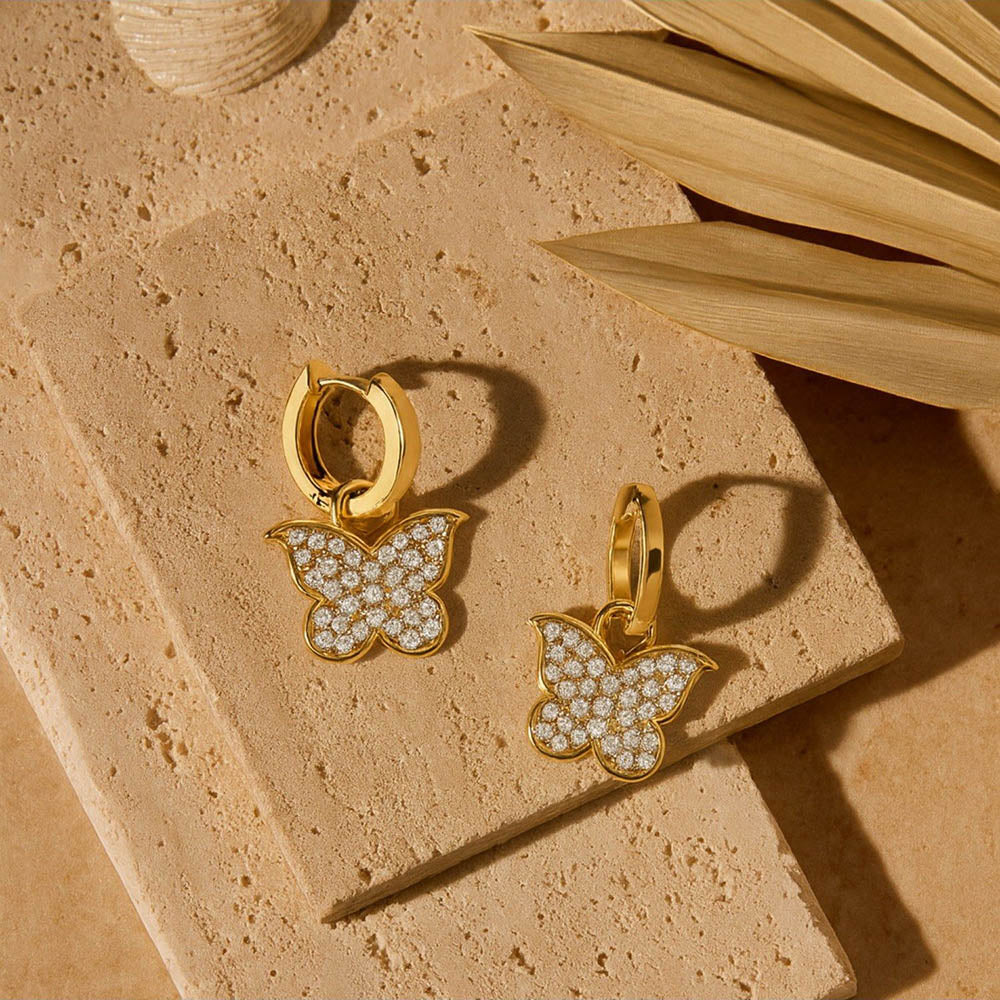 ANUSHKA JAIN JEWELLERY Studded Butterfly Stud Earrings