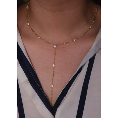 ANUSHKA JAIN JEWELLERY Diamond Chain Lariat Necklace