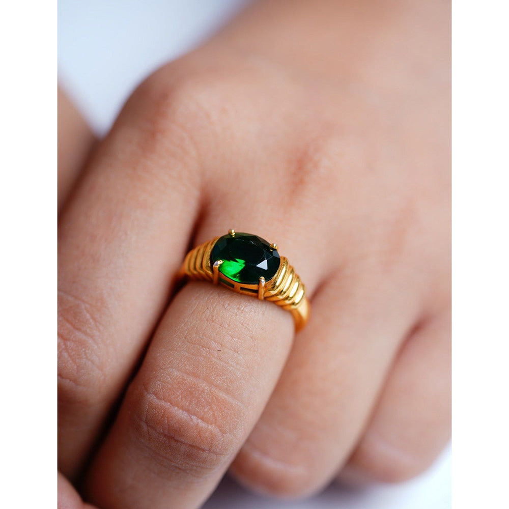 ANUSHKA JAIN JEWELLERY Forest Green Ring