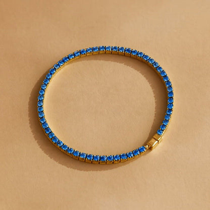 ANUSHKA JAIN JEWELLERY Sapphire Tennis Bracelet