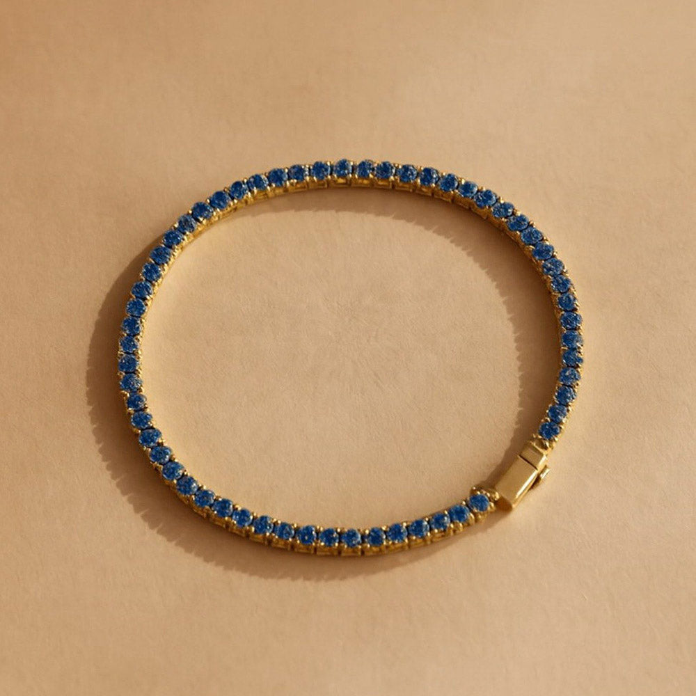 ANUSHKA JAIN JEWELLERY Sapphire Tennis Bracelet